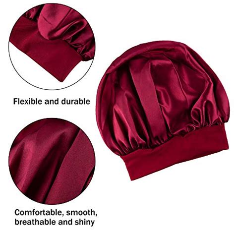 Duufin 8 Packs Satin Bonnets Sleeping Caps Hair Loss Cap Night Cap