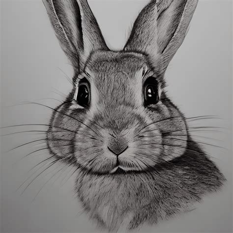 Realistic Drawing of a Rabbit · Creative Fabrica