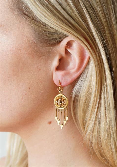 Victorian Gold Drop Earrings Charlotte Sayers