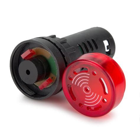 Diyhz Pcs Ac Dc V Mm Red Led Buzzer Alarm Signal Light Flash