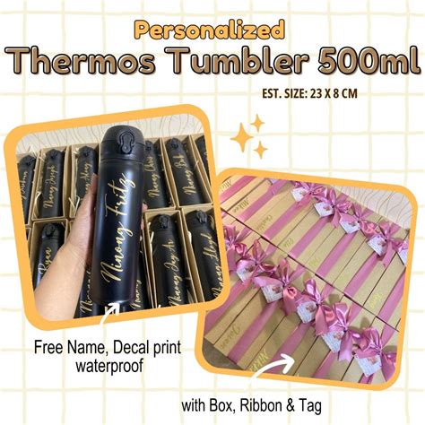 Personalized Hot And Cold Tumbler Thermos Bottle Vacuum Tumbler Ml Shopee Philippines