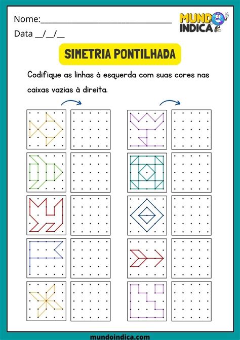 15 Atividades de Simetria para Alunos com Dislexia para Imprimir