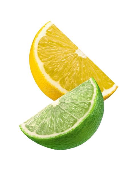 Lime And Lemon Slices Isolated On White Background Stock Image Image