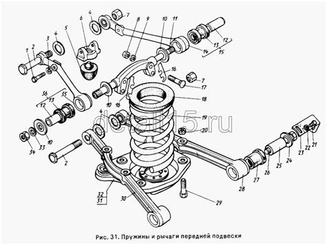 Автокаталог ГАЗ-24-10 - Пружины и рычаги передней подвески