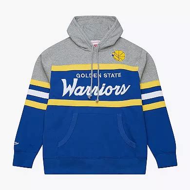 Mens Mitchell And Ness Royalgray Golden State Warriors Head Coach Hoodie