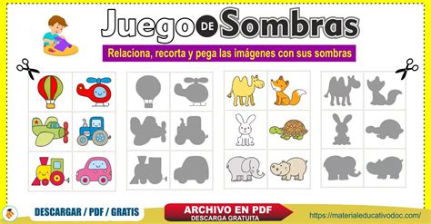 Fichas Juego De Sombras Relaciona Las Im Genes Imprimible En Pdf