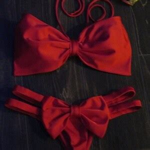 New Strappy Thong Bikini Set Bow Bottom Bandeau Top Big Bow Hot Brazilian Bikini Bottom Swimsuit