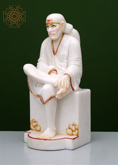 18" Sai Baba Statue | Handmade| Shirdi Sai Baba | Marble Sai Baba ...