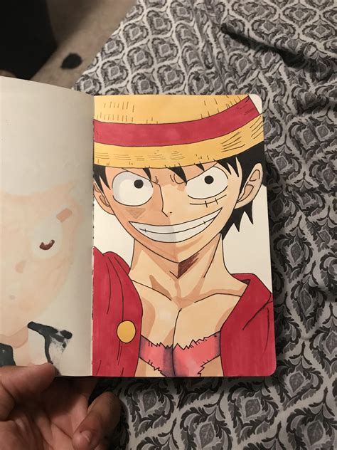 Luffy Drawing With Color