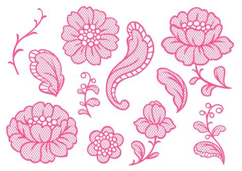 Conjunto De Flores De Encaje Png Flor Vestir De Png Y Vector Para