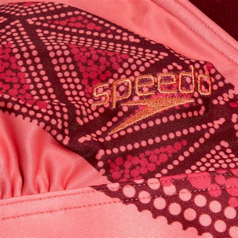 Women S Printed Banded Triangle Bikini Oxblood Coral Speedo Uk