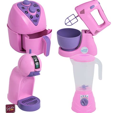 Kit Brinquedos De Cozinha Eletrodom Sticos Air Fryer Cafeteira