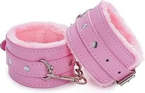 Amazon Newly 1 Pair Sex Fuzzy Handcuff Set For Bedroom Pink Fluffy Handcuffs For Ankles