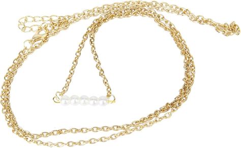 Gold Künstliche Perlen Bauchketten Charme Bikini Bauch Taille unteren Backlink Körper Kette