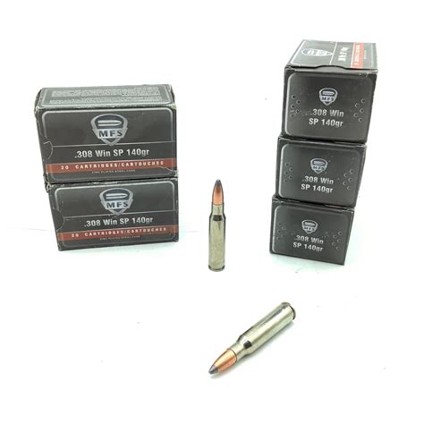 MFS 308 Win 140 Grain SP Ammunition, 100 Rounds