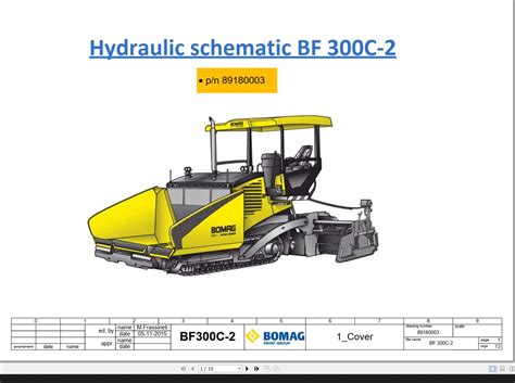 Bomag Bf 300c 2 Drawing No89180003 Hydraulic Schematic 2015