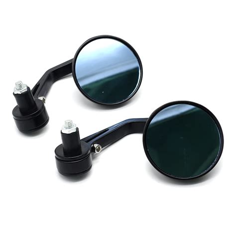 7 8universal Motorcycle Side Mirrors 22mm Bar End End Mirror Black