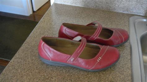 Hotter Comfort Red Leather Mary Jane Shoes Us Size 9 Gem