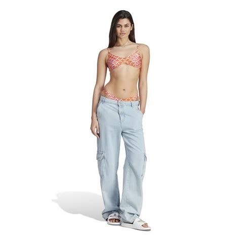 Adidas Monogram Bikini Bottoms Orchid Orange SportsDirect