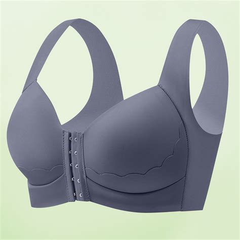 Alllist No Underwire Lingerie For Women Plus Size Full Coverage T Shirt Solid Blue Push Up Full