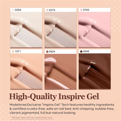 Modelones Color Gel Nail Polish Kit With Uv Light Dryer Nude Skin Tones Glossy Matte