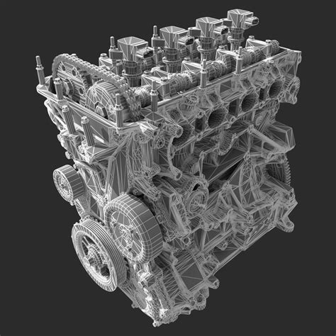 4 Cylinder Engine Block Cutaway 3d Model Cgtrader