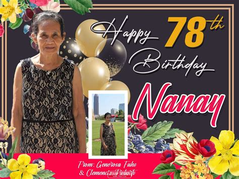 simple black theme birthday tarpaulin design  grandparents