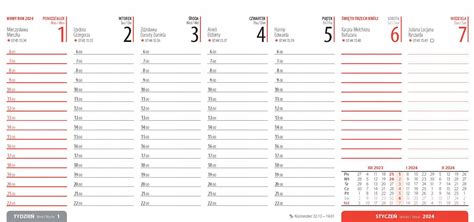 KALENDARZ 2024 BIURKOWY POZIOMY DUŻY TYGODNIOWY 14572393859 Sklepy