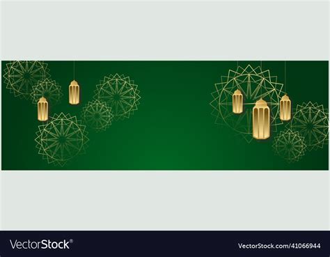 Ramadan Kareem Banner Background Lantern Moon Vector Image