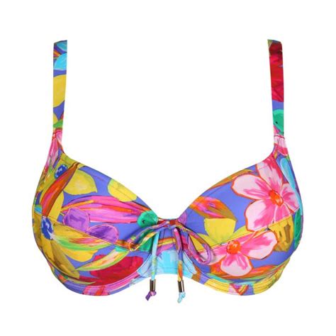 Primadonna Swim Sazan Full Cup Bikini Top In Blue Bloom D To H Cup