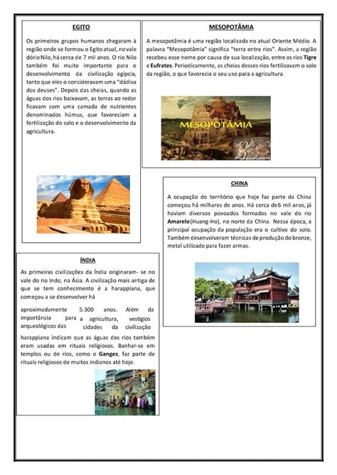 Atividades Sobre As Primeiras Civilizações 5 Ano - Atividades Sobre As Primeiras Civilizações 5 Ano - RETOEDU