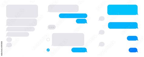 Flat Phone Text Bubbles On White Background Isolated Sms Dialogue And