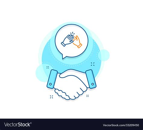 Clapping Hands Line Icon Clap Sign Royalty Free Vector Image