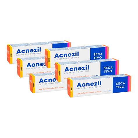 Pomada Acida Para Espinhas - Kit 6 Pomada para Espinhas Rosto Gel Secativo Antiacne Acnezil 10g ...