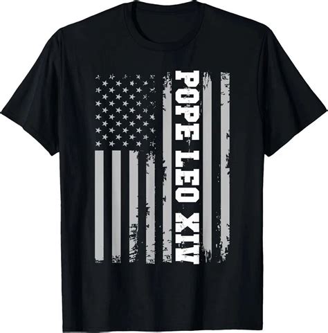 Hot Trending T Shirt With Pope Leo Xiv 14Th First American Pope Usa Flag Vintage Design Preview