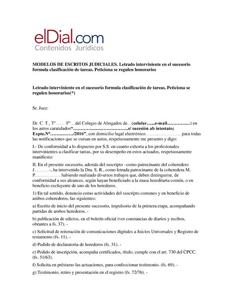 32 Modelo MODELOS DE ESCRITOS JUDICIALES Letrado Interviniente En