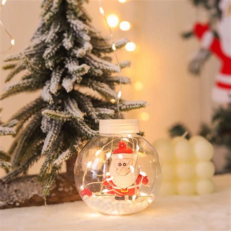 Hanzidakd Hangs LED Snowman Christmas Tree Christmas Wishing Ball Lamp