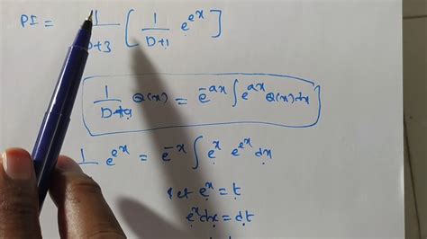 Finding Particular Integral By General Method Of F D Y Q X Youtube