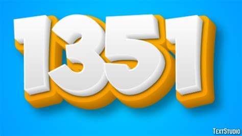 1351 | Yellow White 3D | Text Effect Generator