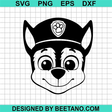 Paw Patrol Chase Svg Paw Patrol Dog Face Svg Chase Svg Paw Patrol