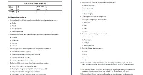 Soal Ph Kelas Sd Mi Tema Antapedia