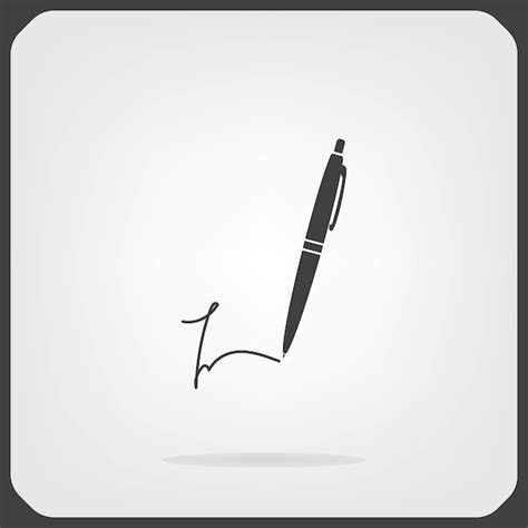 Значок подписи и вектора ручки | Премиум векторы