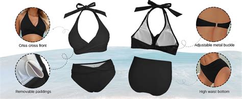 Amazon Sopliagon Women S Bikini Sets Twist Front Two Piece Swimsuit Halter Bathing Suit