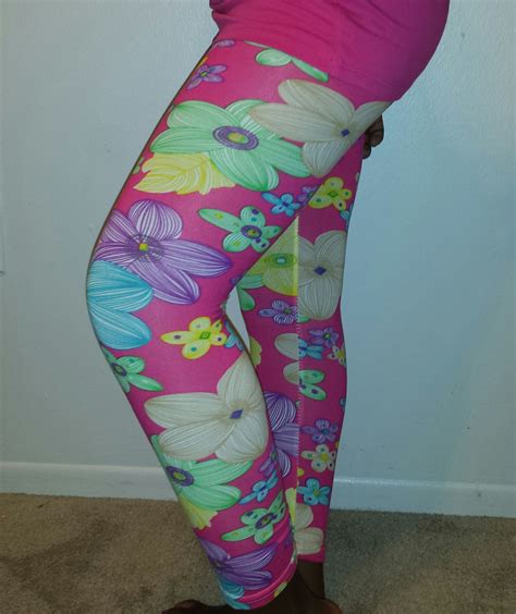 Pink Flower Leggings Flower Leggings Pink Flowers Pink