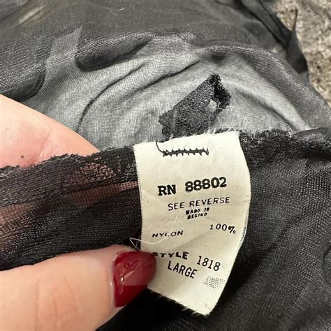 Vintage Black Sheer Lace Lingerie Overlay Size L Depop