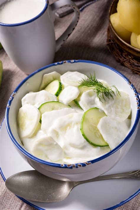 Mizeria Is A Polish Cucumber Salad Stock Image Image Of Meal Dish