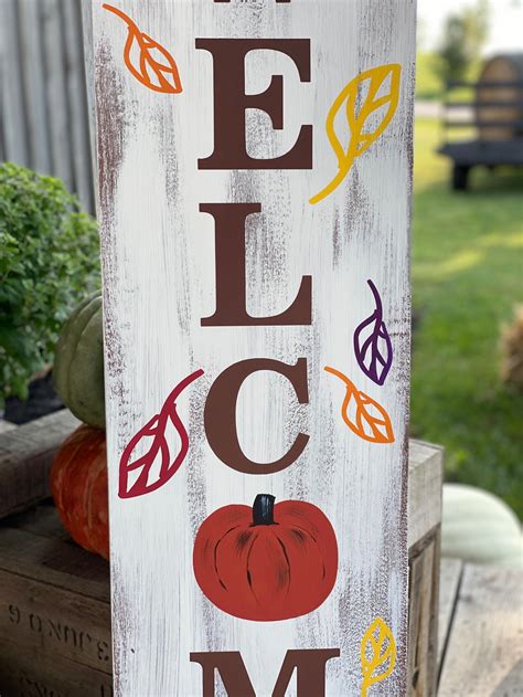 Fall Porch Sign Welcome Porch Sign Fall Porch Decor Fall - Etsy
