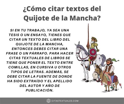 Citas Textuales De Don Quijote De La Mancha Ejemplos Y M S