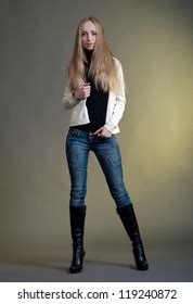 Beautiful Sexy Blonde Girl Posing Studio Stock Photo 119240872 Shutterstock