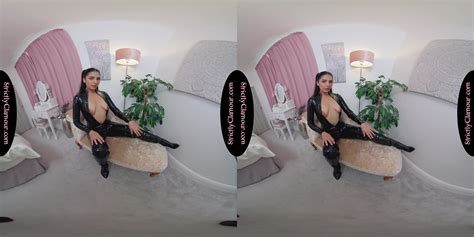 Jasmine Black Latex Catsuit Tease VR Porn Video VRPorn